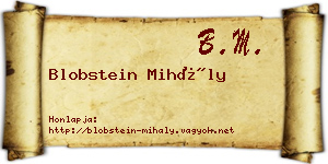 Blobstein Mihály névjegykártya